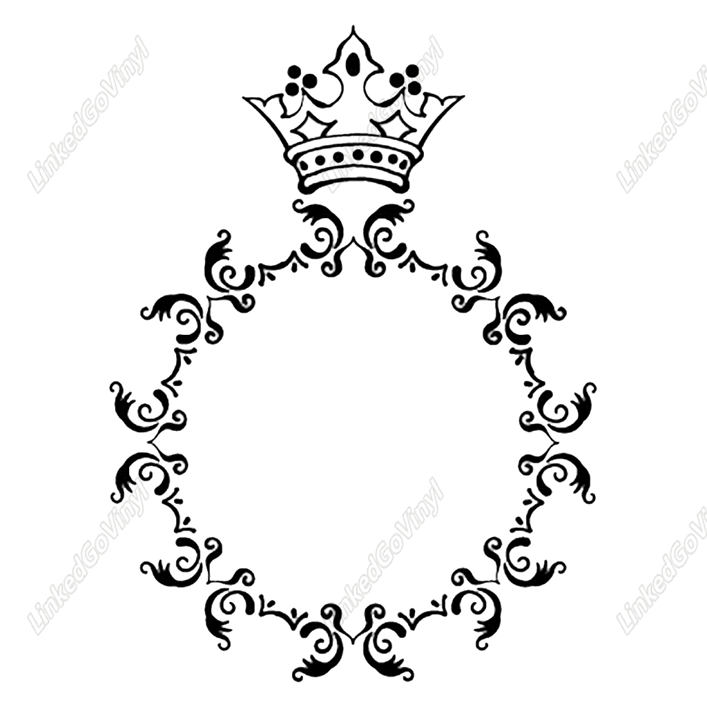 Design Free Monogram Frame Crown SVG Files | LinkedGo Vinyl
