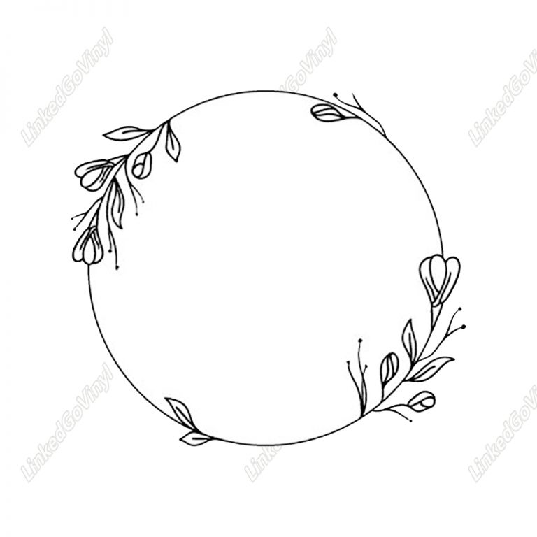Design Free Dainty Round Floral Frame SVG Files - LinkedGo Vinyl