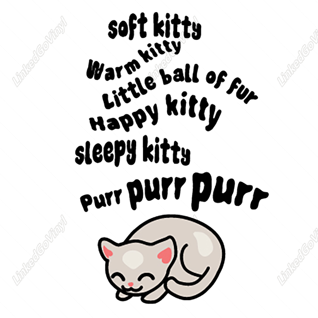 Soft Kitty - Warm Kitty Graphics Craft Design - LinkedGo Vinyl