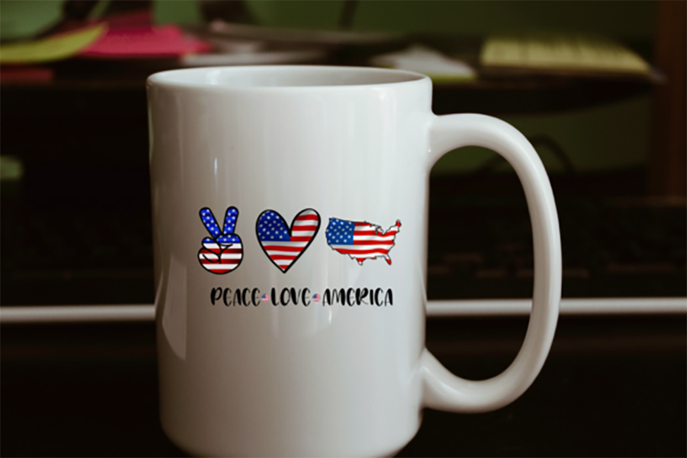 Download Free Sublimation Peace Love America Sunflower Design PNG ...