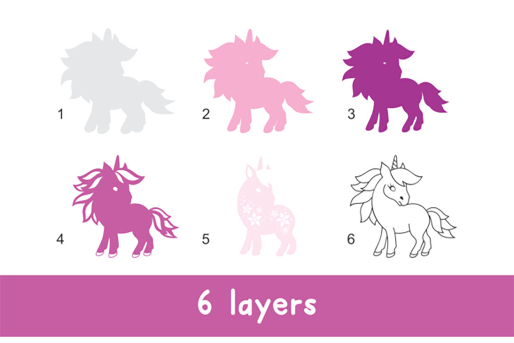 Download 3D Layered Unicorn Design Graphic Free 3D SVG | LinkedGo Vinyl