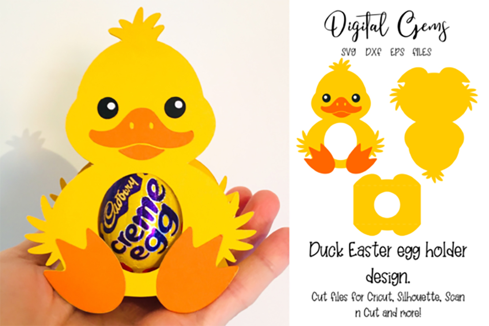 Duck Easter Egg Holder Graphic Free 3D SVG LinkedGo Vinyl